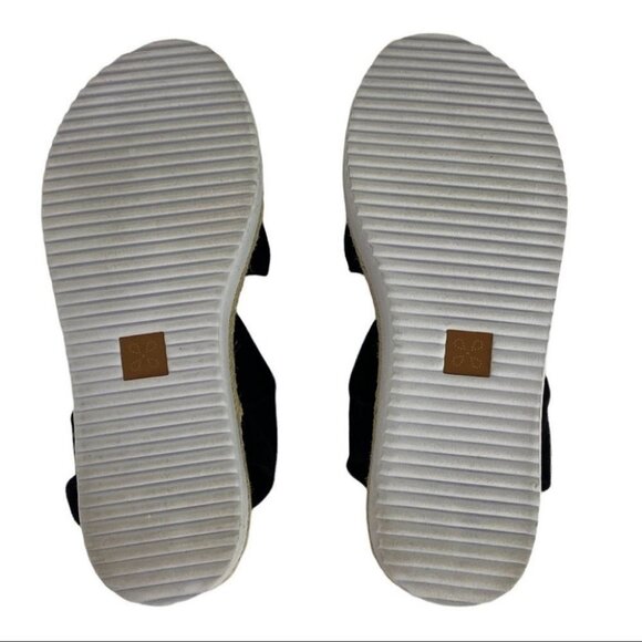 NEW Nordstrom Caslon Joelle Flatform Black Sandals Suede Platform Size 8.5 Y2K - Picture 9 of 10